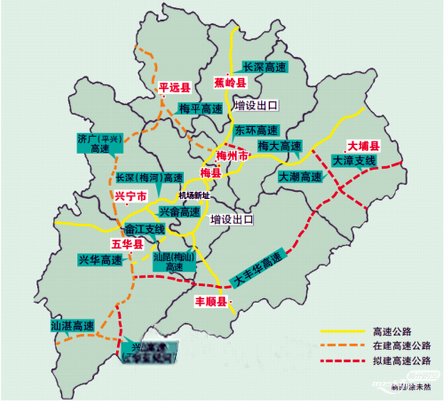 [梅州观察] 梅州9条高速公路在建,拟建打造粤东北交通枢纽城市图片